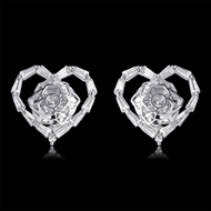 Picture of Irresistible White Platinum Plated Stud Earrings As a Gift