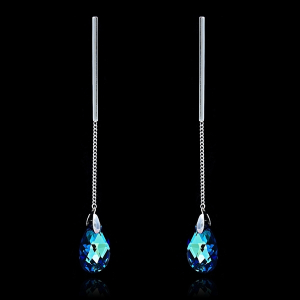 Picture of 20 Year China Export Platinum Plated Swarovski Element Drop & Dangle