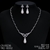 Picture of Beautiful Cubic Zirconia Platinum Plated Necklace and Earring Set