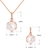 Picture of Nickel Free Rose Gold Plated White Necklace and Earring Set with Easy Return