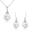 Show details for Distinctive White Platinum Plated Necklace and Earring Set with Low MOQ