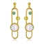 Show details for Good Artificial Pearl Gold Plated Dangle Earrings