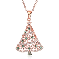 Show details for Unique Cubic Zirconia Rose Gold Plated  Necklace