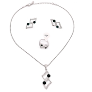 Picture of Premium Platinum Plated Crystal 3 Pieces Jewelry Sets