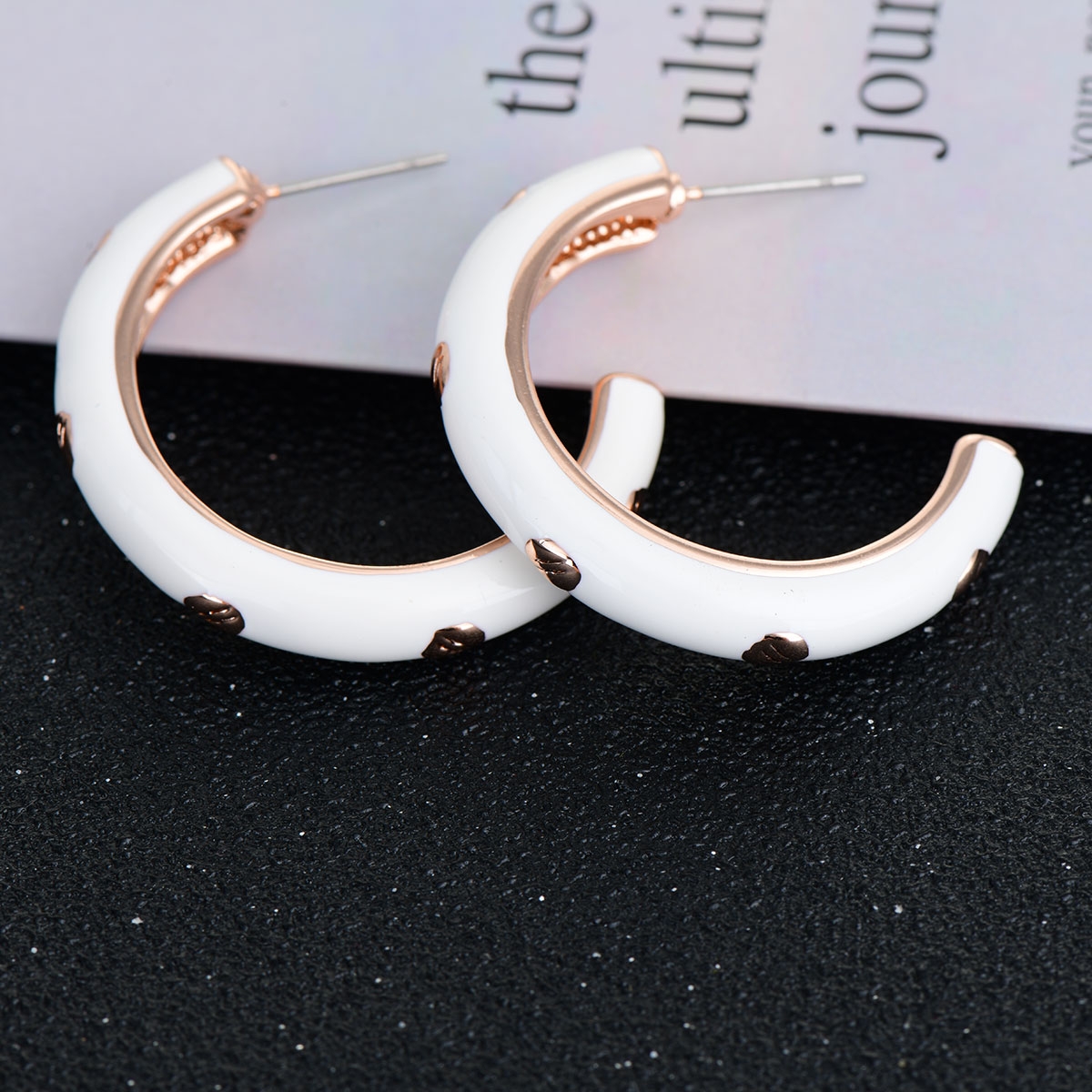 Classic Enamel Hoop Earrings Online Only
