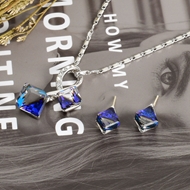Show details for Purchase Platinum Plated Casual Necklace and Earring Set Exclusive Online