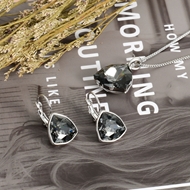 Show details for Charming Black Zinc Alloy Necklace and Earring Set As a Gift