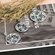 Show details for Buy Platinum Plated Casual Necklace and Earring Set with Wow Elements