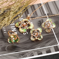 Show details for Brand New Rose Gold Plated Swarovski Element 3 Piece Jewelry Set with SGS/ISO Certification