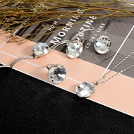 Show details for Wholesale Platinum Plated Swarovski Element 4 Piece Jewelry Set with No-Risk Return