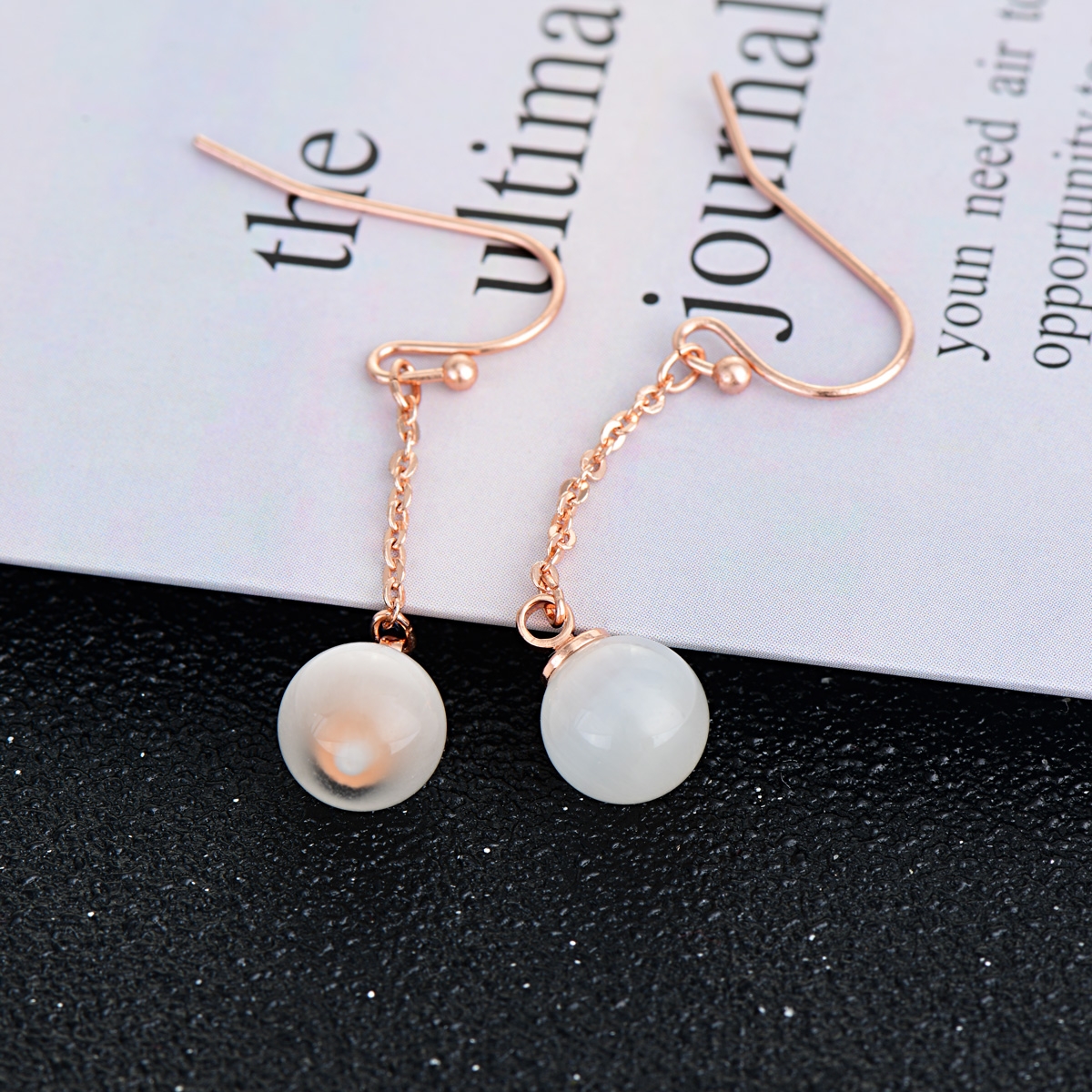 Classic White Dangle Earrings with Fast Shipping