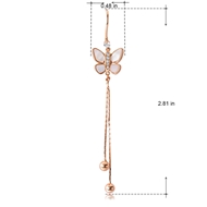 Picture of Copper or Brass Rose Gold Plated Dangle Earrings in Flattering Style