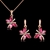 Picture of Rose Gold Plated Pink Necklace and Earring Set for Her