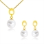 Show details for Hypoallergenic Gold Plated White Necklace and Earring Set with Easy Return