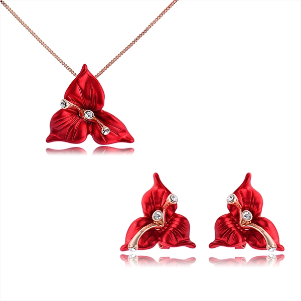 Picture of Classic Flower Necklace and Earring Set Online Only