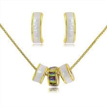 Show details for Zinc Alloy Gold Plated Necklace and Earring Set with Full Guarantee