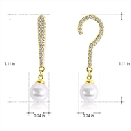 Picture of Unique Cubic Zirconia White Dangle Earrings