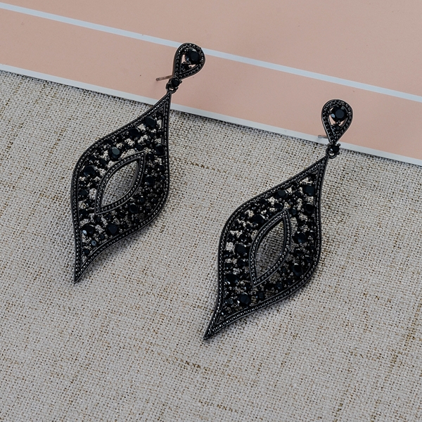 Picture of Most Popular Artificial Crystal Gunmetal Plated Dangle Earrings