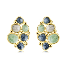 Show details for Irresistible Green Zinc Alloy Stud Earrings