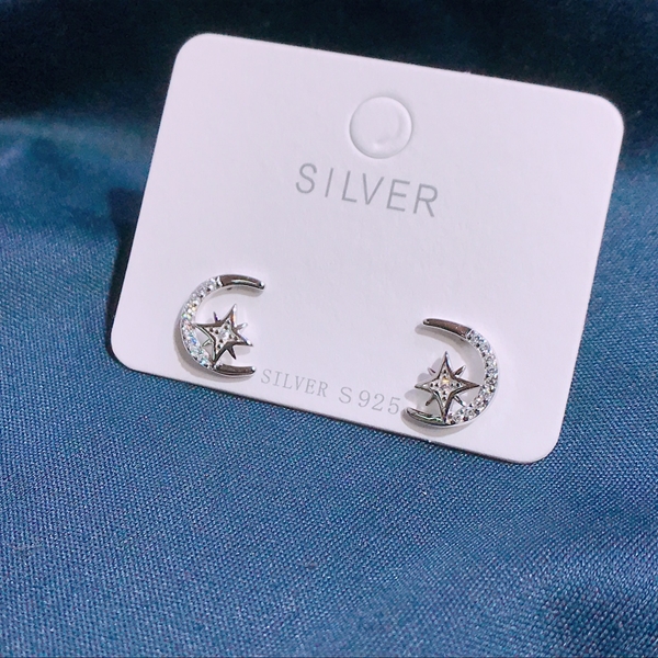 Picture of Designer Platinum Plated Fashion Stud Earrings with No-Risk Return