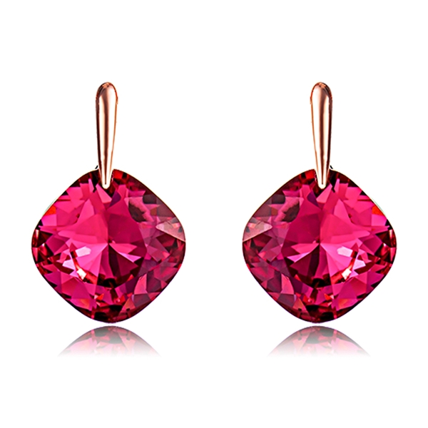 Picture of Pink Artificial Crystal Stud Earrings with Price
