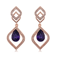 Show details for Classic Purple Dangle Earrings with Fast Shipping