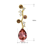 Picture of Pretty Artificial Crystal Pink Dangle Earrings
