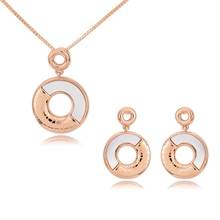 Show details for Affordable Rose Gold Plated White Necklace and Earring Set From Reliable Factory