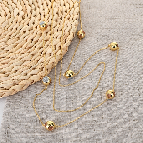 Picture of Bulk Gold Plated Colorful Long Chain Necklace Exclusive Online