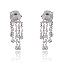 Show details for Copper or Brass Platinum Plated Dangle Earrings from Certified Factory