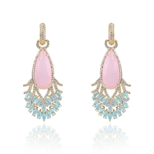 Show details for Copper or Brass Pink Dangle Earrings at Super Low Price