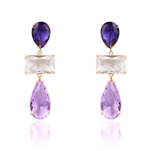 Show details for Copper or Brass Purple Dangle Earrings at Super Low Price