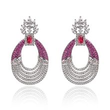 Show details for Good Quality Cubic Zirconia Platinum Plated Dangle Earrings