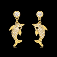Picture of Hypoallergenic Gold Plated Copper or Brass Dangle Earrings with Easy Return