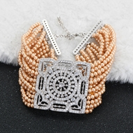 Show details for Good Cubic Zirconia Platinum Plated Fashion Bracelet