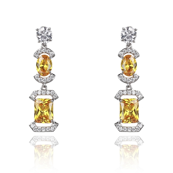 Picture of Luxury Yellow Dangle Earrings with 3~7 Day Delivery