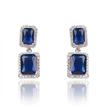 Show details for Brand New Blue Big Dangle Earrings with Full Guarantee