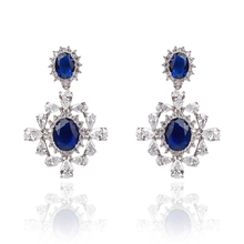 Show details for Luxury Blue Dangle Earrings with Full Guarantee