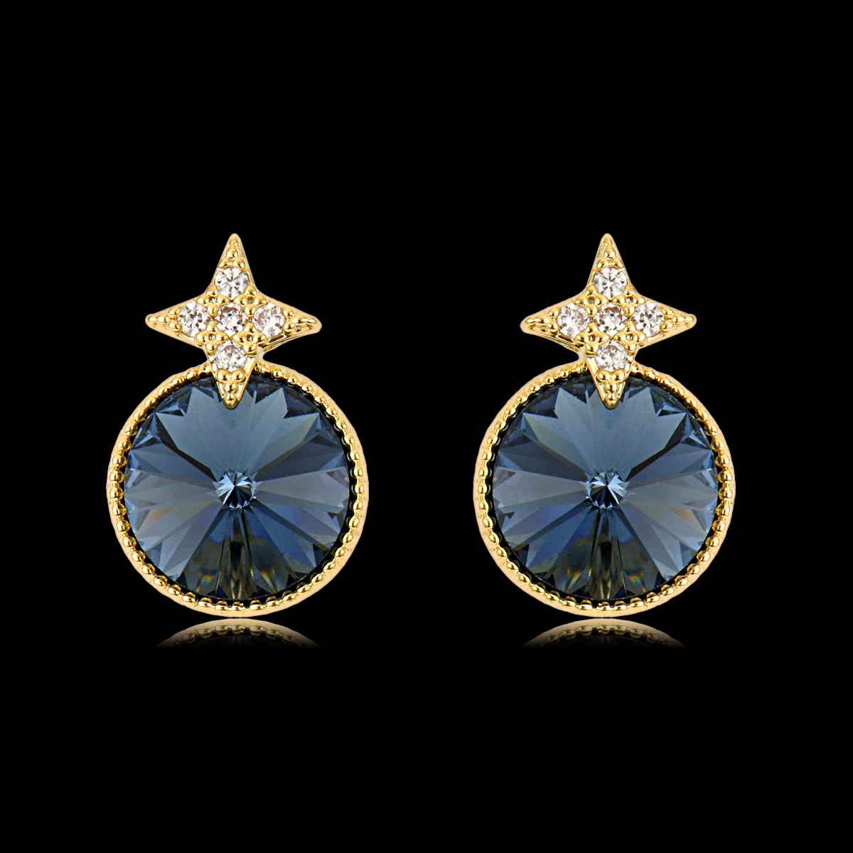 Fashion Cubic Zirconia Delicate Big Stud Earrings