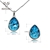 Picture of New Season Blue Platinum Plated Necklace and Earring Set with SGS/ISO Certification