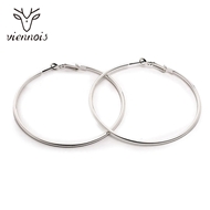 Picture of Natural Designed Platinum Plated Hoop Earrings