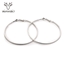 Show details for Natural Designed Platinum Plated Hoop Earrings