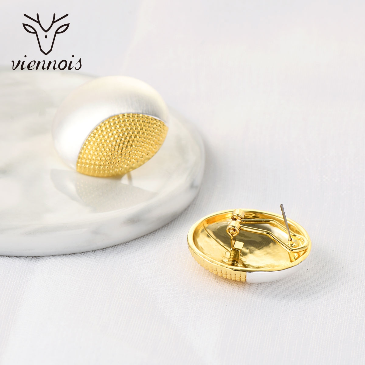 Bulk Platinum Plated Big Stud Earrings Exclusive Online