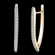 Picture of Buy Gold Plated Delicate Big Hoop Earrings with Wow Elements