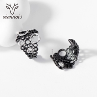 Picture of Stylish Big Gunmetal Plated Stud Earrings