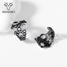 Show details for Stylish Big Gunmetal Plated Stud Earrings