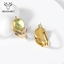 Show details for Fancy Big Gold Plated Stud Earrings