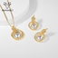 Show details for Nickel Free Gold Plated Zinc Alloy Necklace and Earring Set with Easy Return