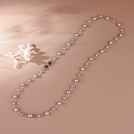 Picture of Good Artificial Pearl Platinum Plated Frame Chain