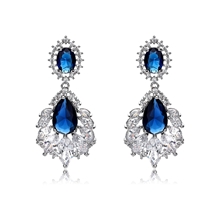 Show details for Trendy Platinum Plated Big Dangle Earrings with No-Risk Refund